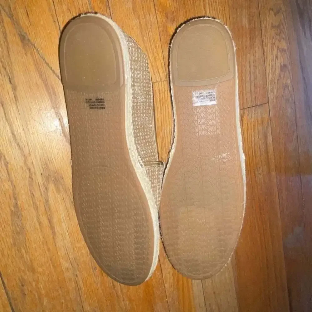 Michael Kors 10M Kendrick Glitter Mesh Espadrille Flats